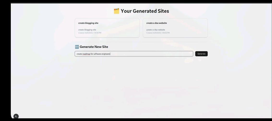 AI site builder